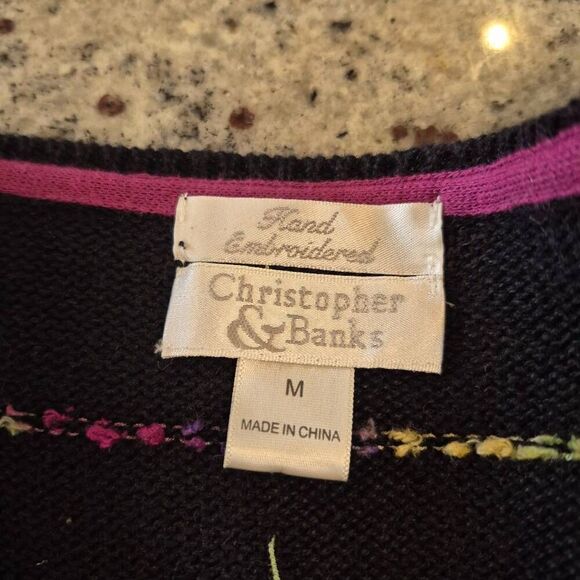 Christopher & Banks Women's Black & Bright Multicolor Rayon/Cotton/Viscose/Nylon - Picture 9 of 9